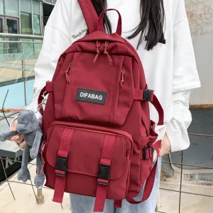 Back to College DIEHE Waterproof Nylon Women Backpack Female Large Capacity Backpack Unisex Schoolbag Laptop Backpacks Travel Mochila Back Pack