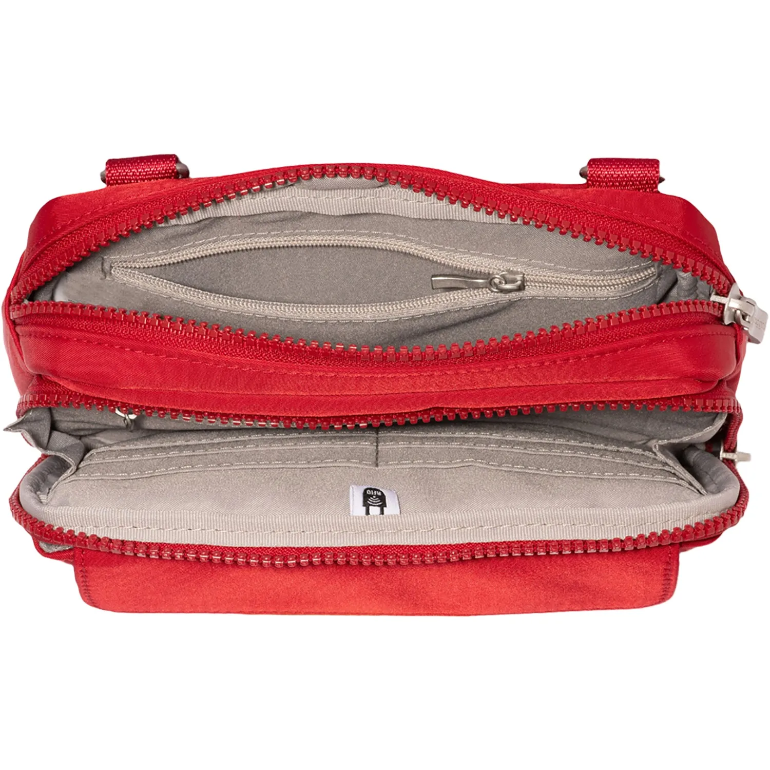 Baggallini Modern Double Zip Crossbody Crimson