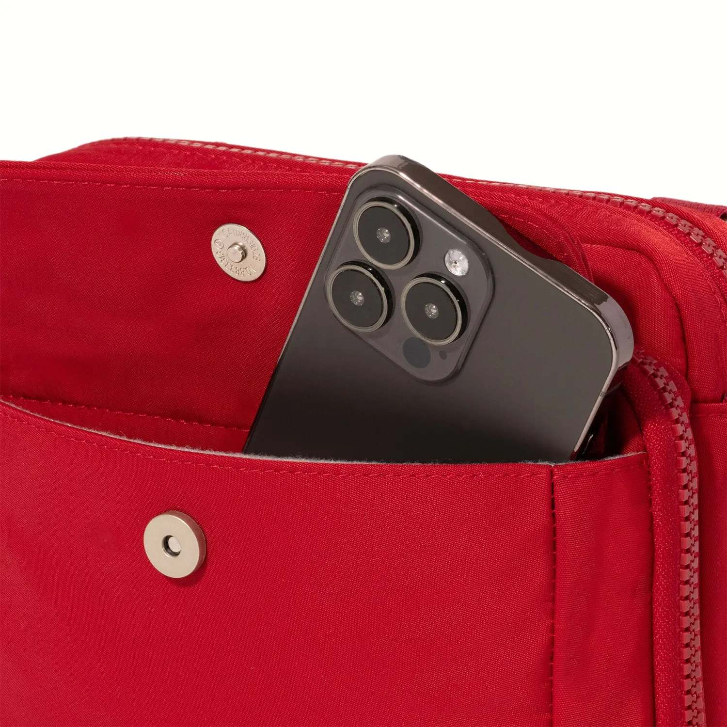 Baggallini Modern Double Zip Crossbody Crimson
