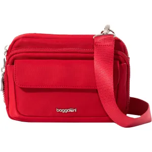 Baggallini Modern Double Zip Crossbody Crimson