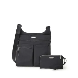 Baggallini On Track Zip Crossbody with rfid phone wristlet