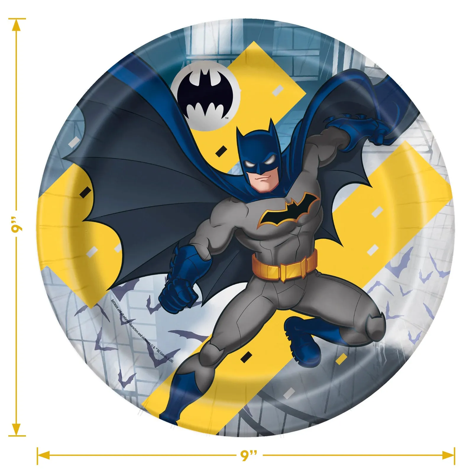 Batman Party Supplies - Batman Superhero Paper Dinner Plates and Lunch Napkins (Serves 16)