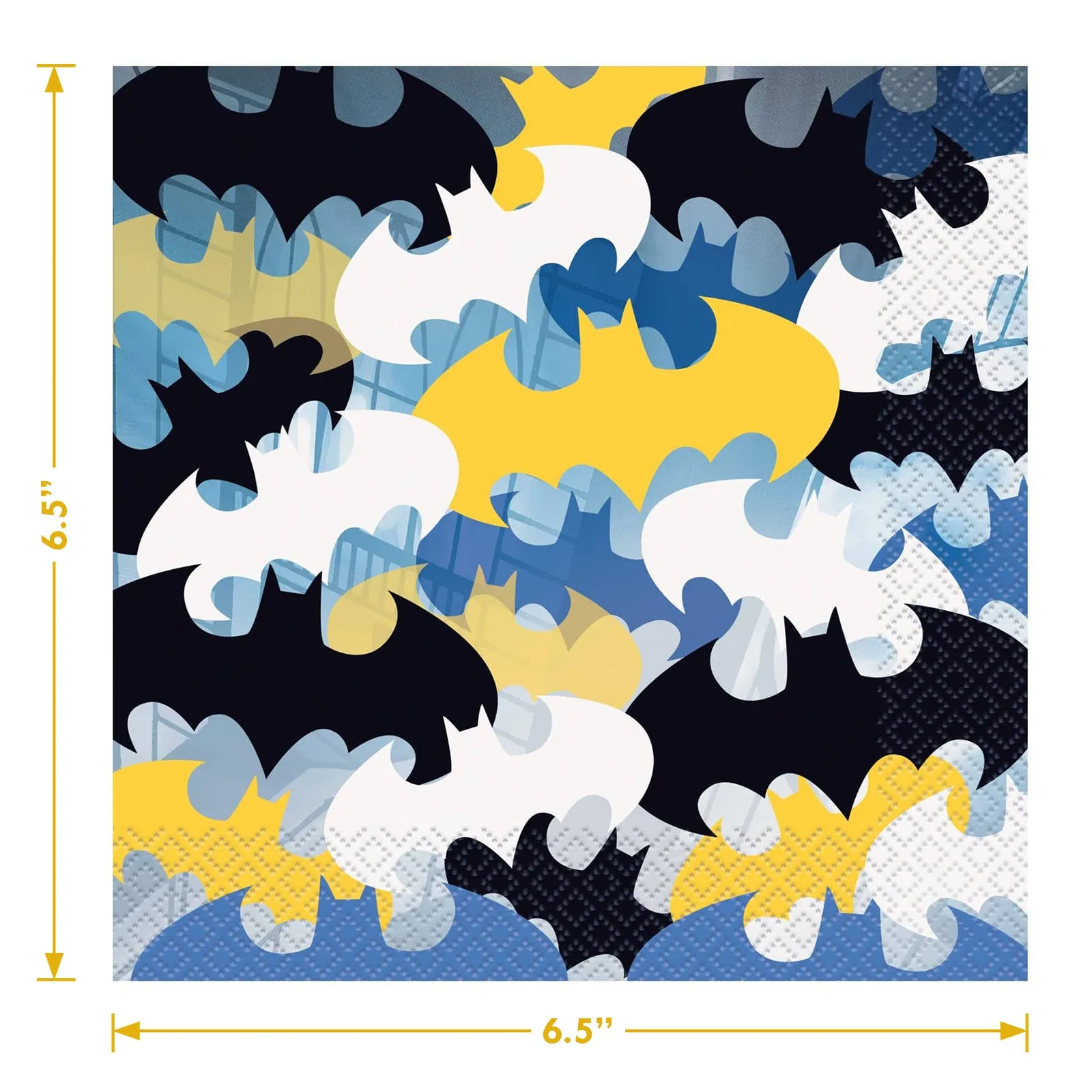 Batman Party Supplies - Batman Superhero Paper Dinner Plates and Lunch Napkins (Serves 16)