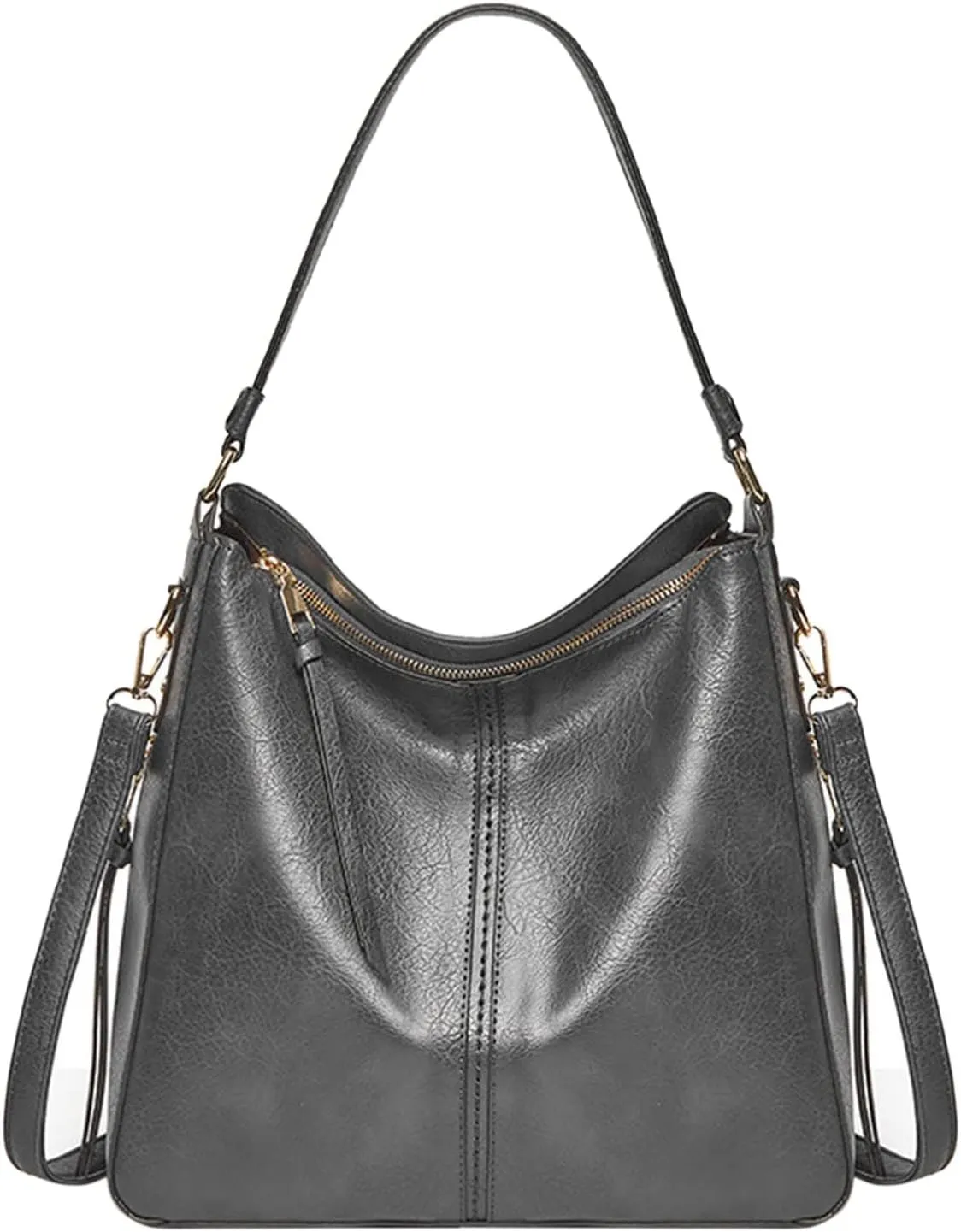 Beach Tote Bag 4 Packet Solid Color Leather Handbags Shoulder Bags Crossbody Hobo Bags Card Purse Work Travel Essential L