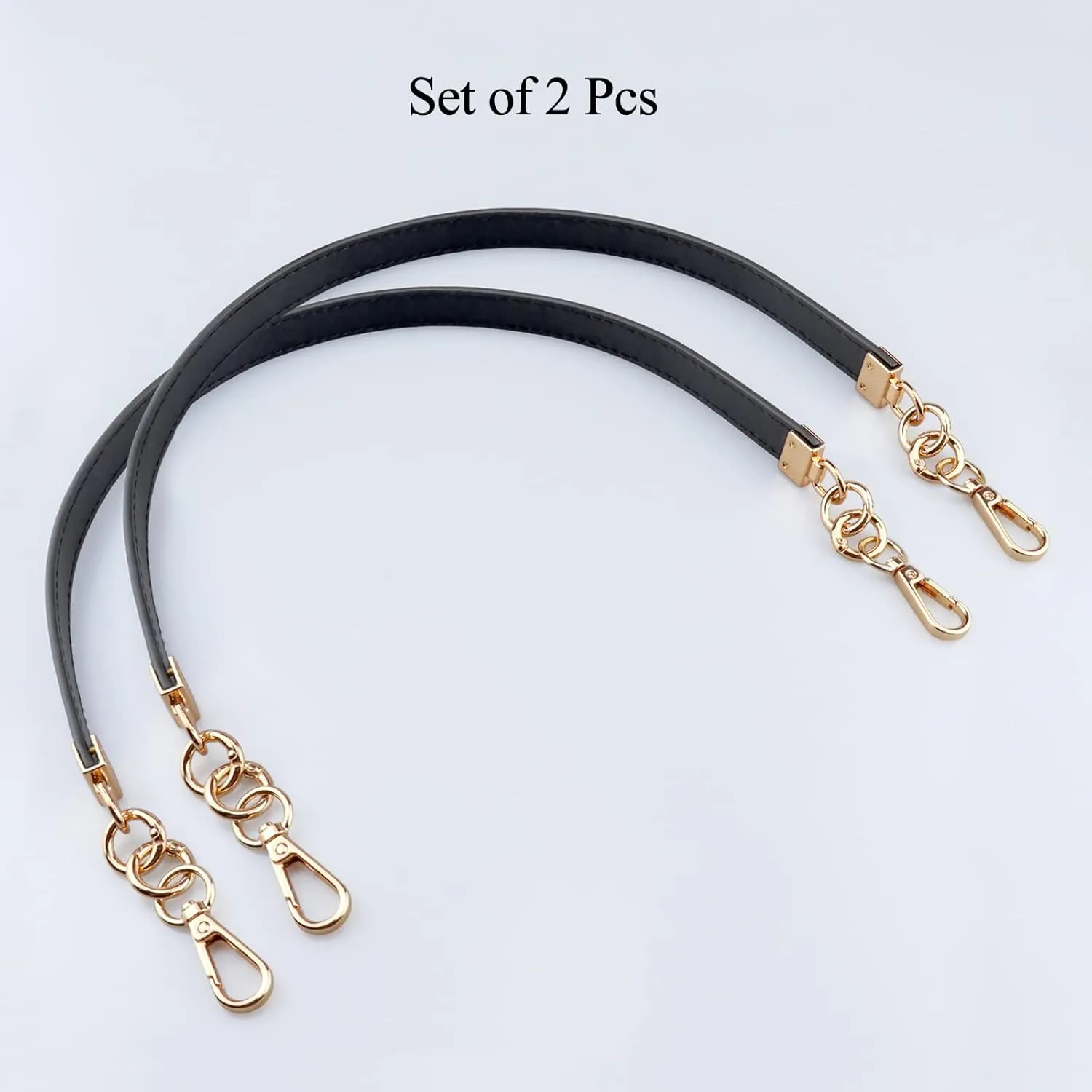 Beaulegan Purse Leather Handles Replacement for Handbag/Shoulder Bag 2 PCS, 24.4 Inch Long Dark BrownGold Clasp
