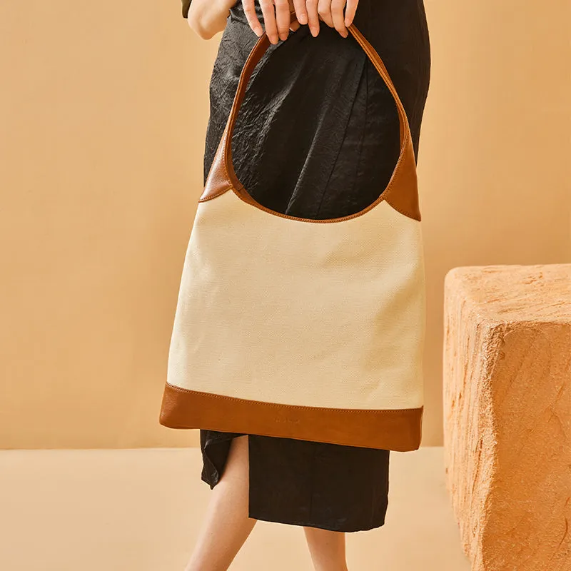 BeauToday Mixed Color Large Capacity Patchwork Shoulder Bag for Women