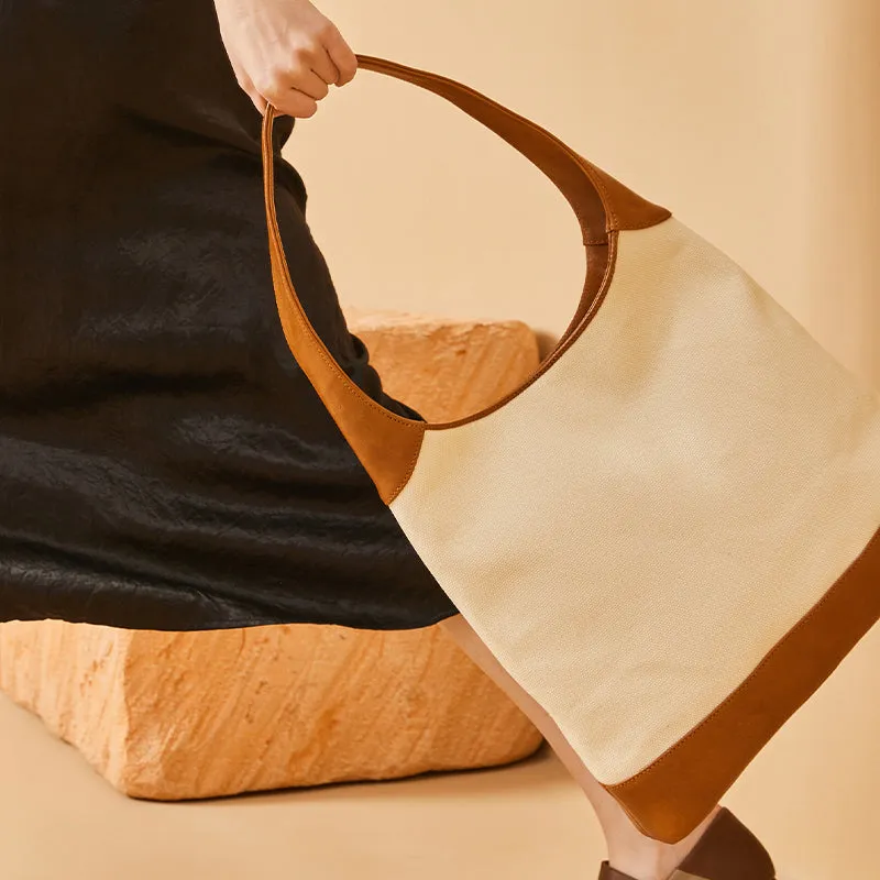 BeauToday Mixed Color Large Capacity Patchwork Shoulder Bag for Women