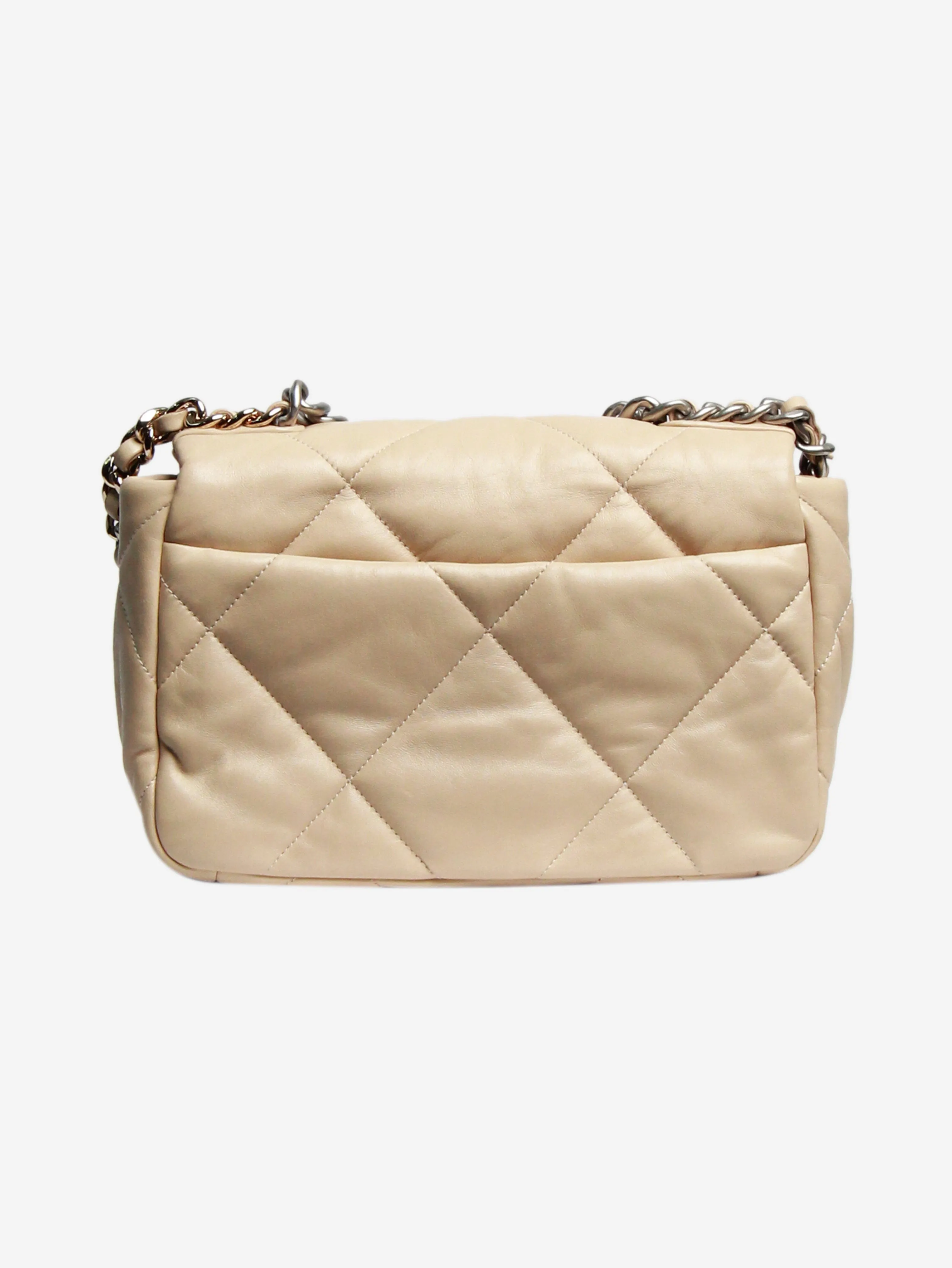 Beige medium 19 lambskin bag
