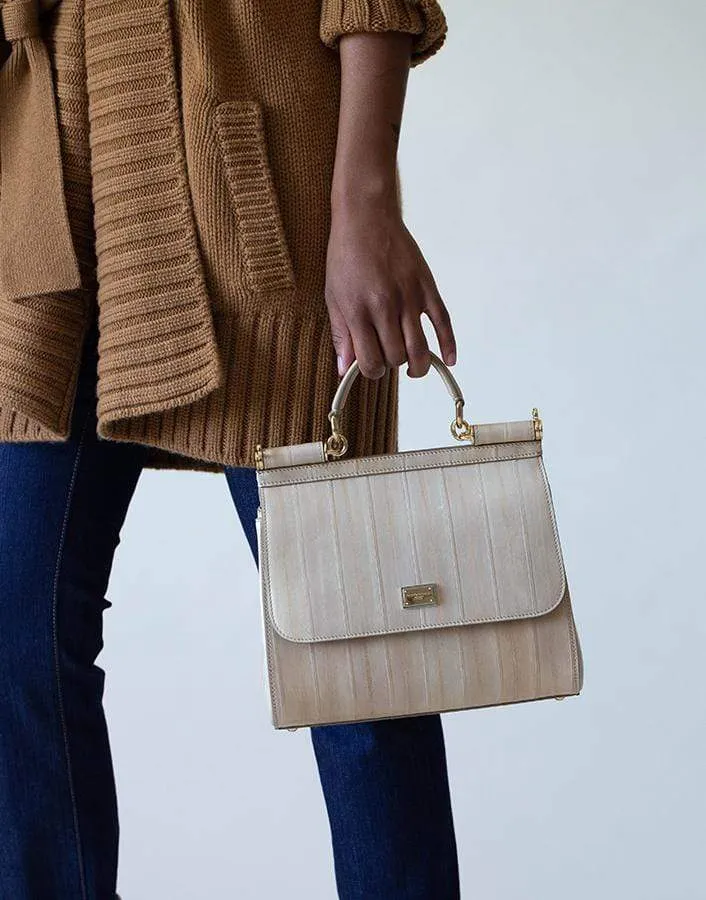Beige Sicily Top Handle Bag