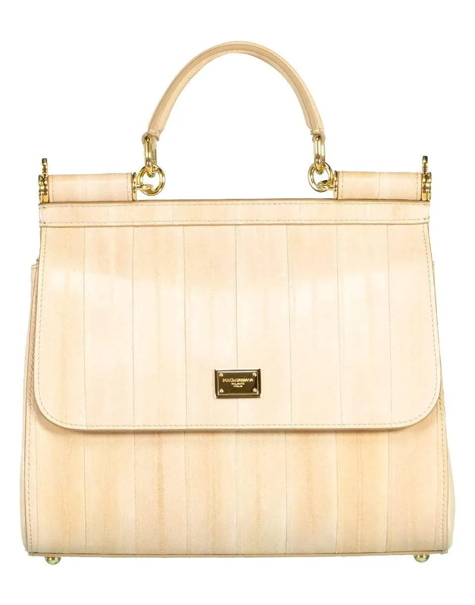 Beige Sicily Top Handle Bag