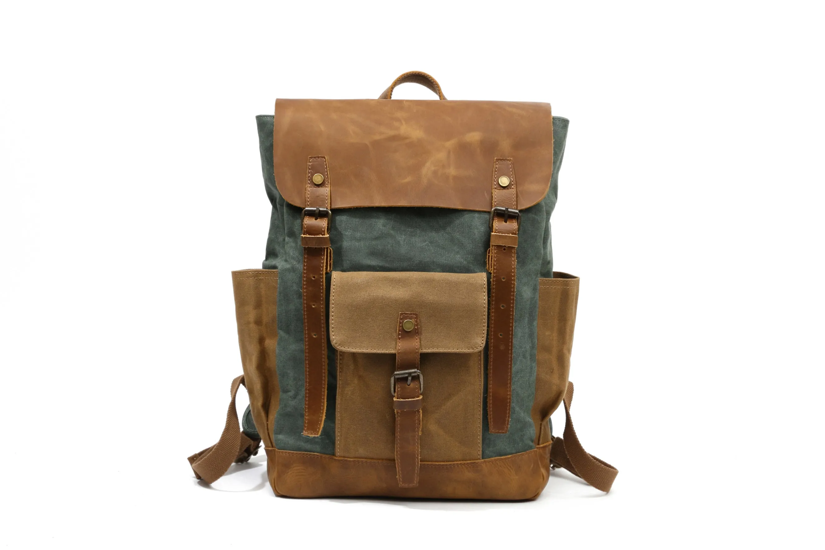 Belmount Waxed Canvas & Leather Backpack