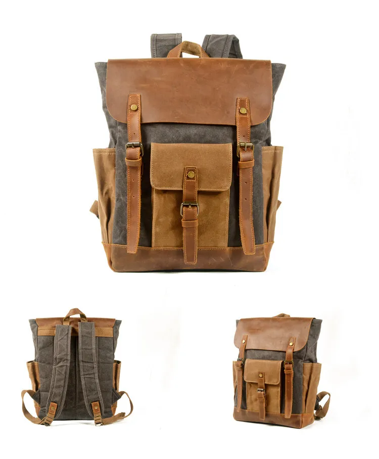 Belmount Waxed Canvas & Leather Backpack