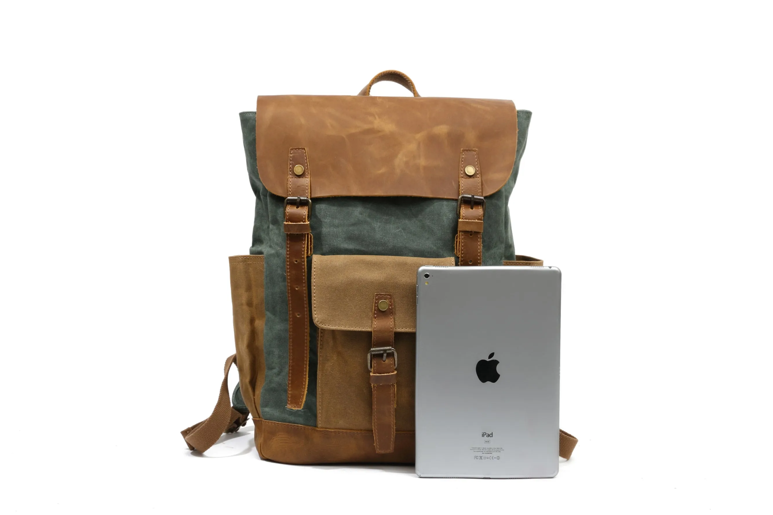 Belmount Waxed Canvas & Leather Backpack