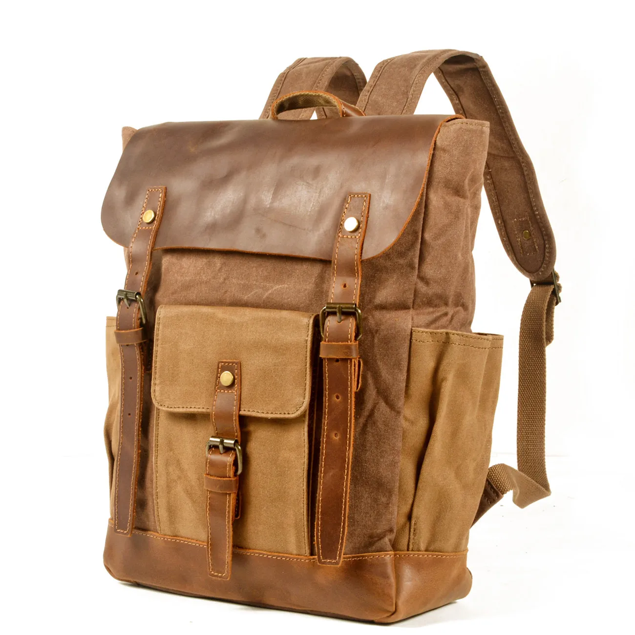 Belmount Waxed Canvas & Leather Backpack