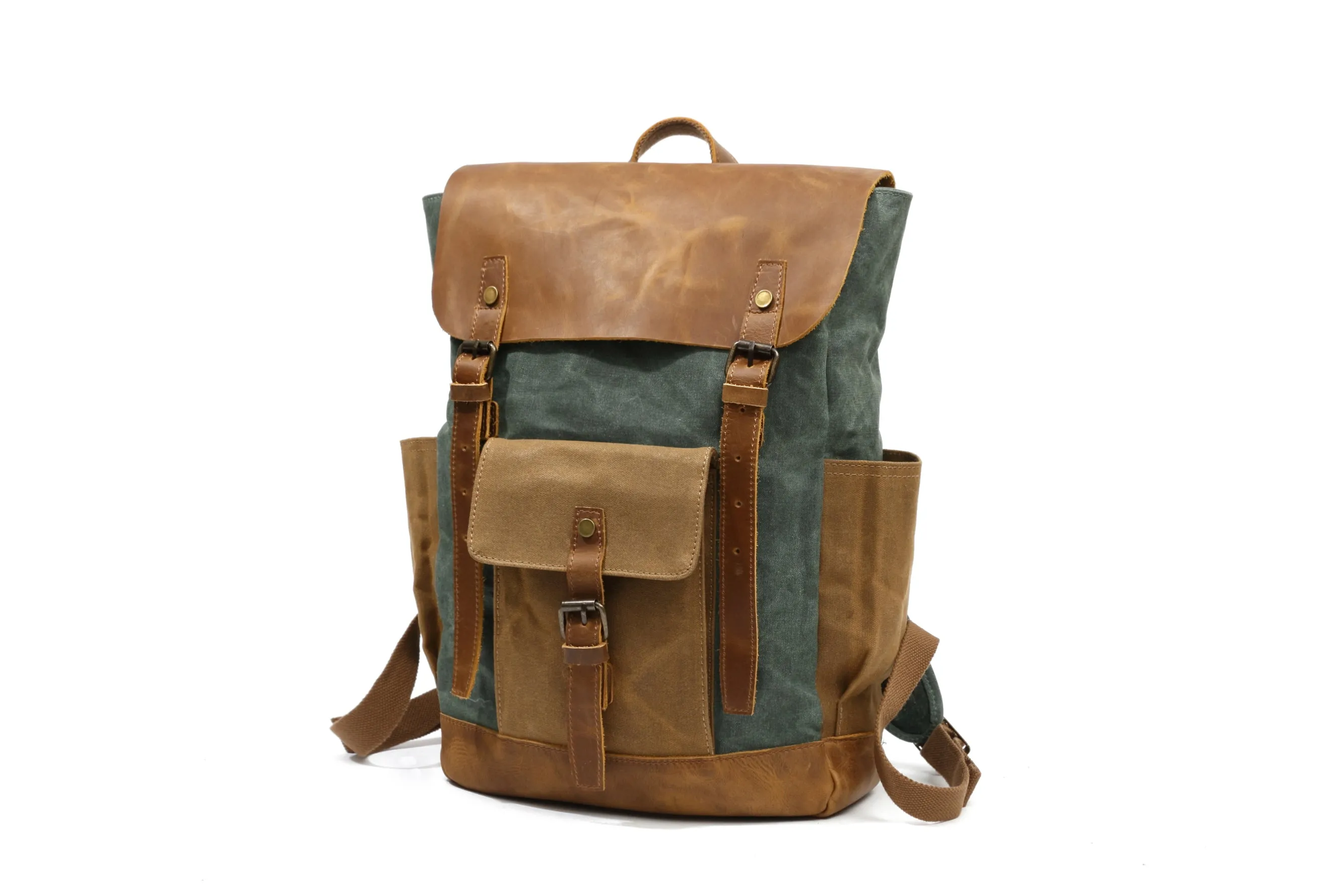 Belmount Waxed Canvas & Leather Backpack