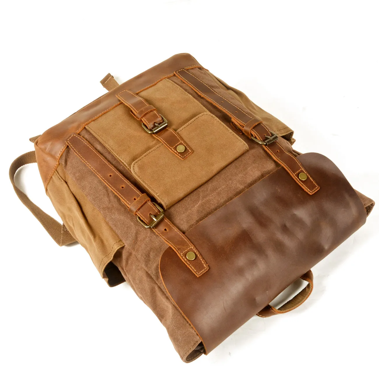 Belmount Waxed Canvas & Leather Backpack