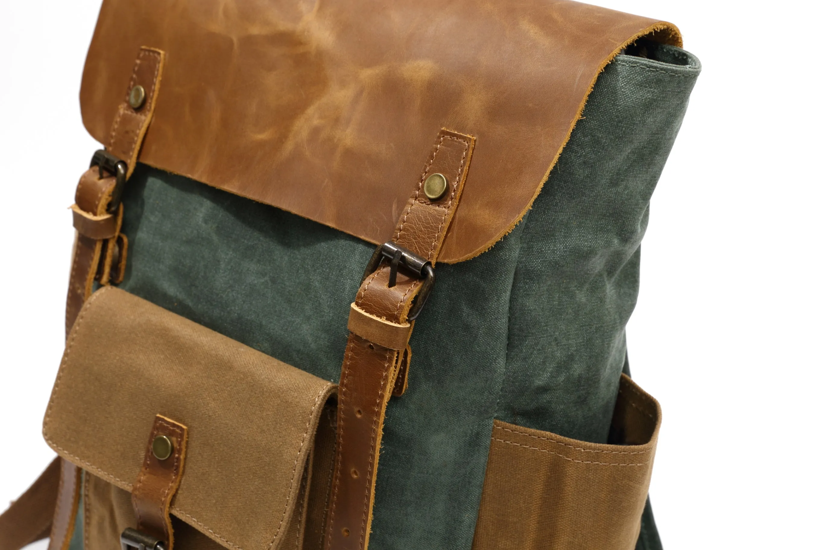 Belmount Waxed Canvas & Leather Backpack