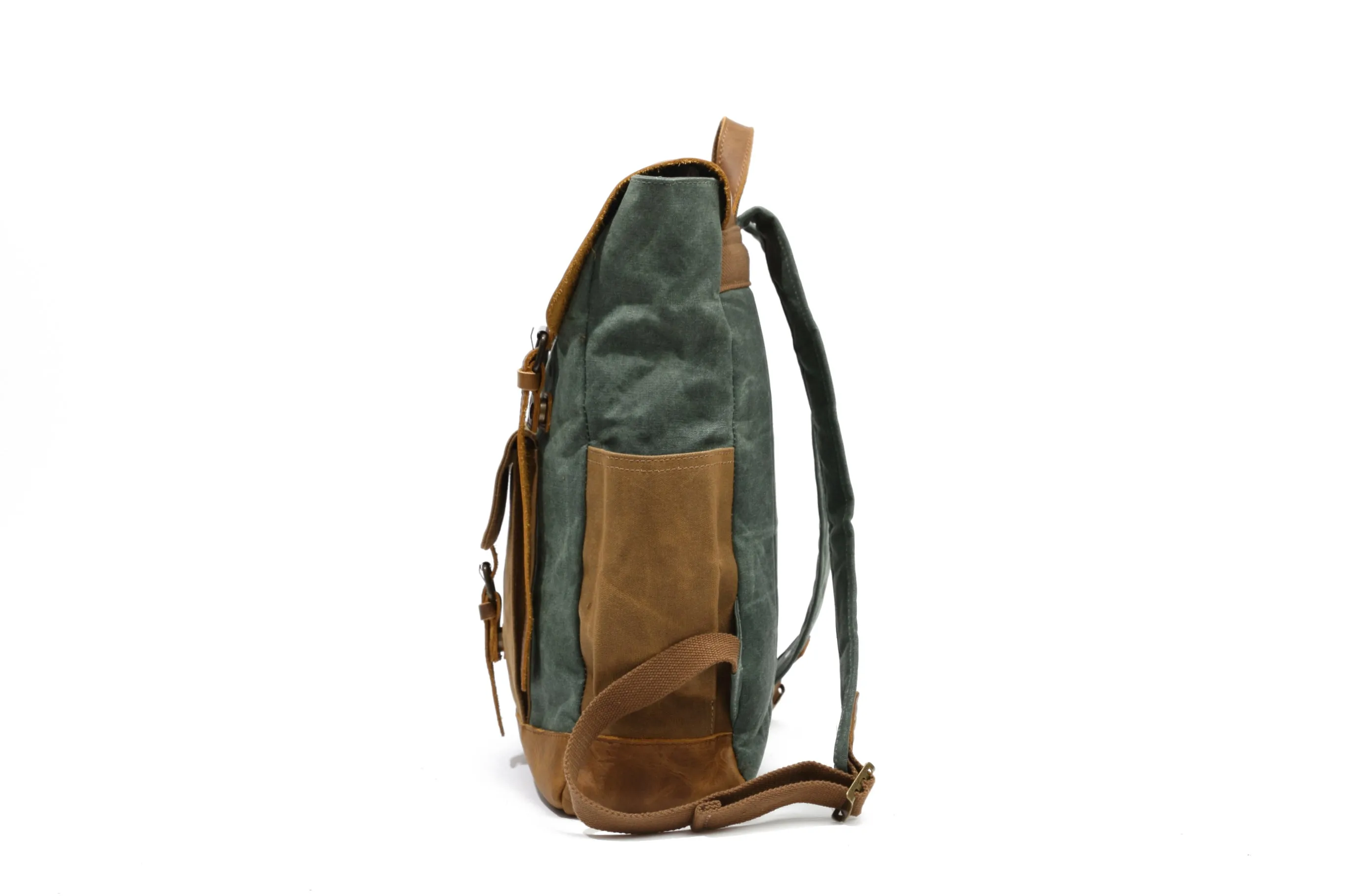 Belmount Waxed Canvas & Leather Backpack