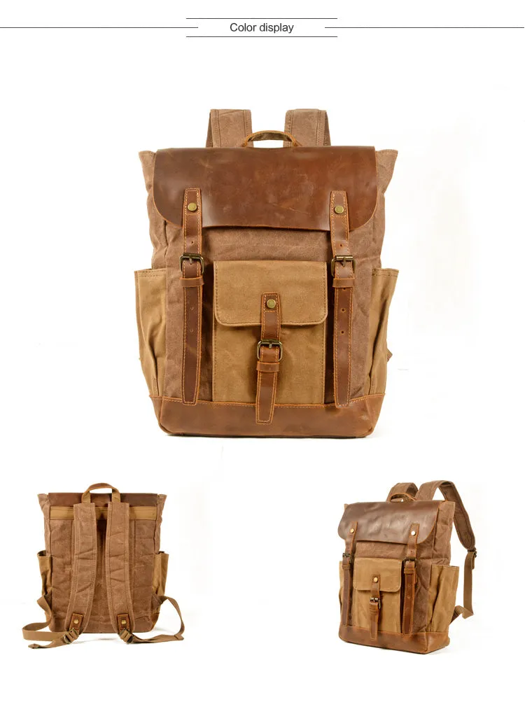 Belmount Waxed Canvas & Leather Backpack
