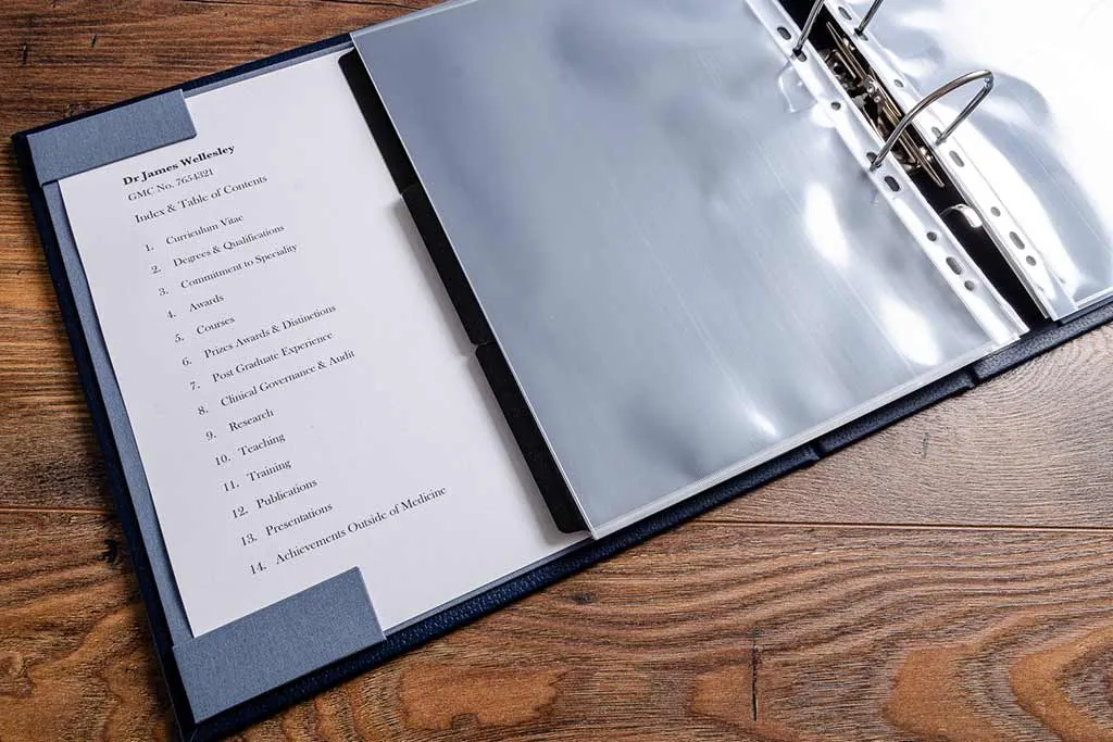 Bespoke Personalised A4 Medical Portfolio (Lever Arch Mechanism)