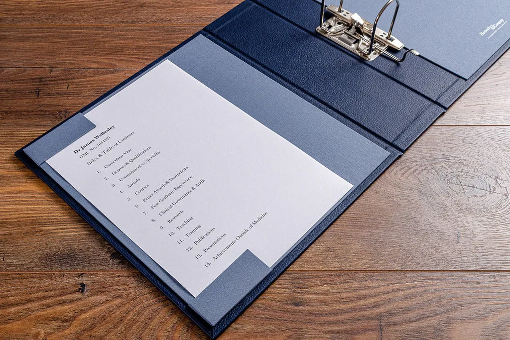 Bespoke Personalised A4 Medical Portfolio (Lever Arch Mechanism)