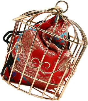 Birdcage Purse Shoulder Bag Chain Stylish for Occasion Red