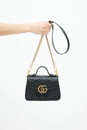 Black & Gold Marmont Leather Bag