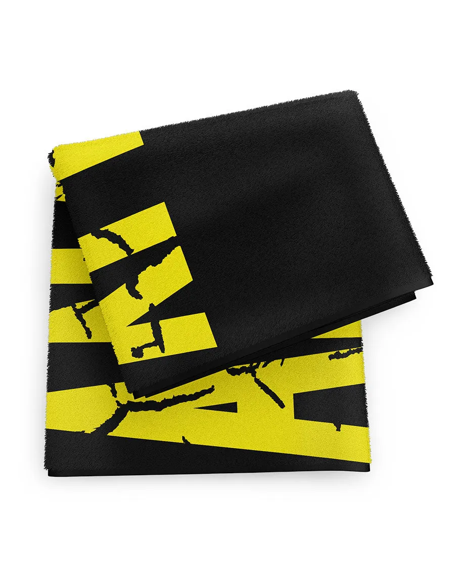 Black & Yellow Gym Towel by Anabolix Nutrition