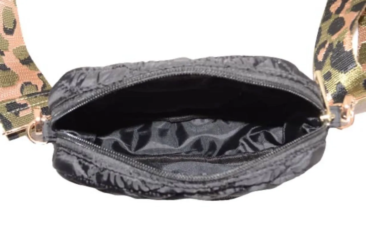 Black Cassie Quilted Crossbody Bag