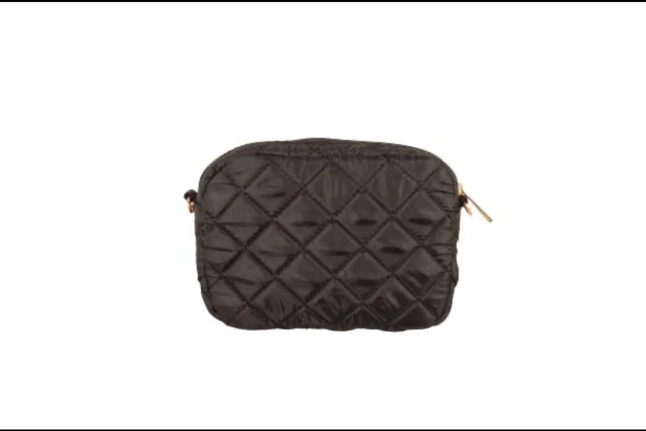 Black Cassie Quilted Crossbody Bag