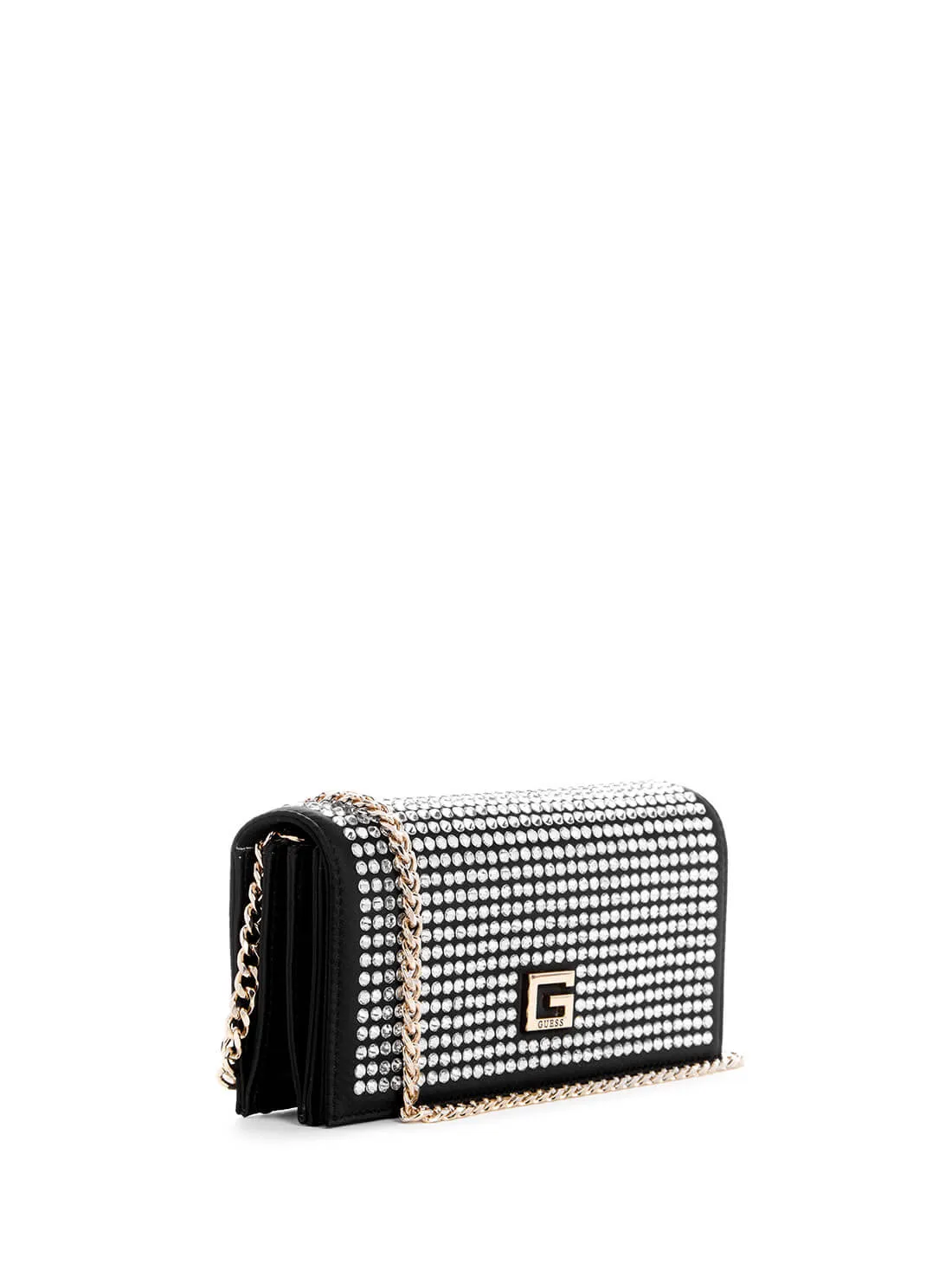Black Gilded Glamour Crossbody Clutch