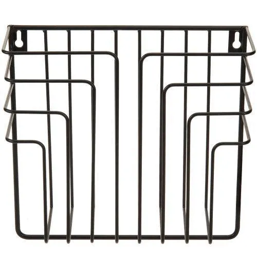 Black Metal Wire Magazine and File Rack