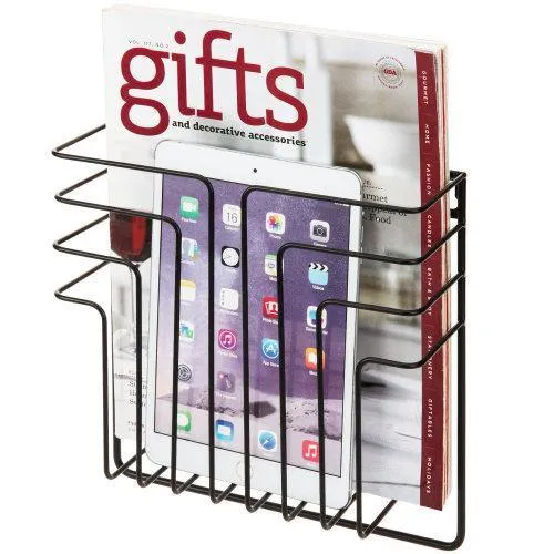 Black Metal Wire Magazine and File Rack