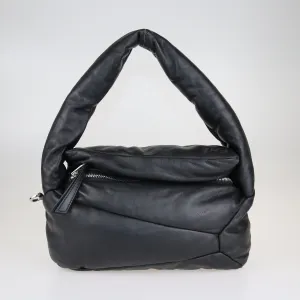 Black Puzzle Puffer Hobo Bag
