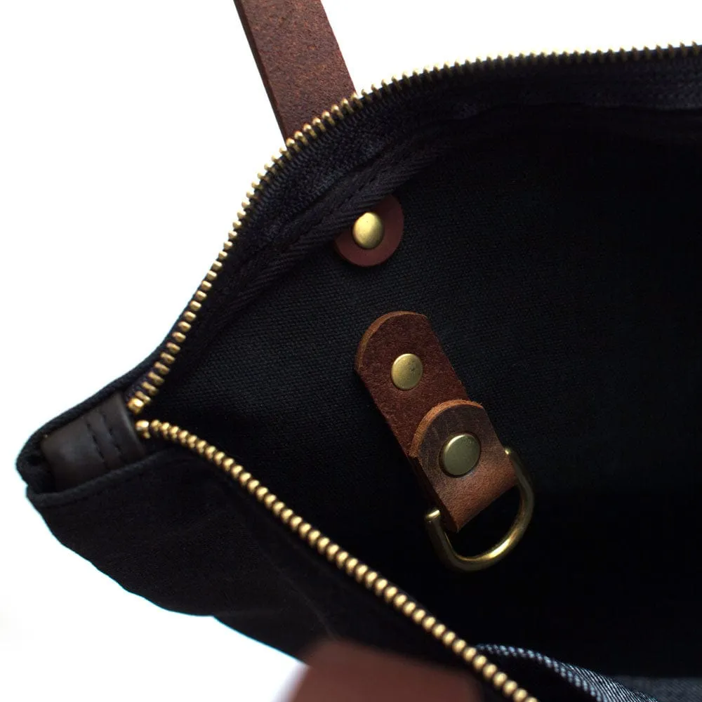 Black Waxed Canvas Portfolio Tote