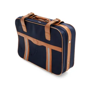 Blue & Tan Leather 'Samsonite' Suitcase Large