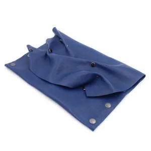 Blue Leather Textured "Wave" Clutch