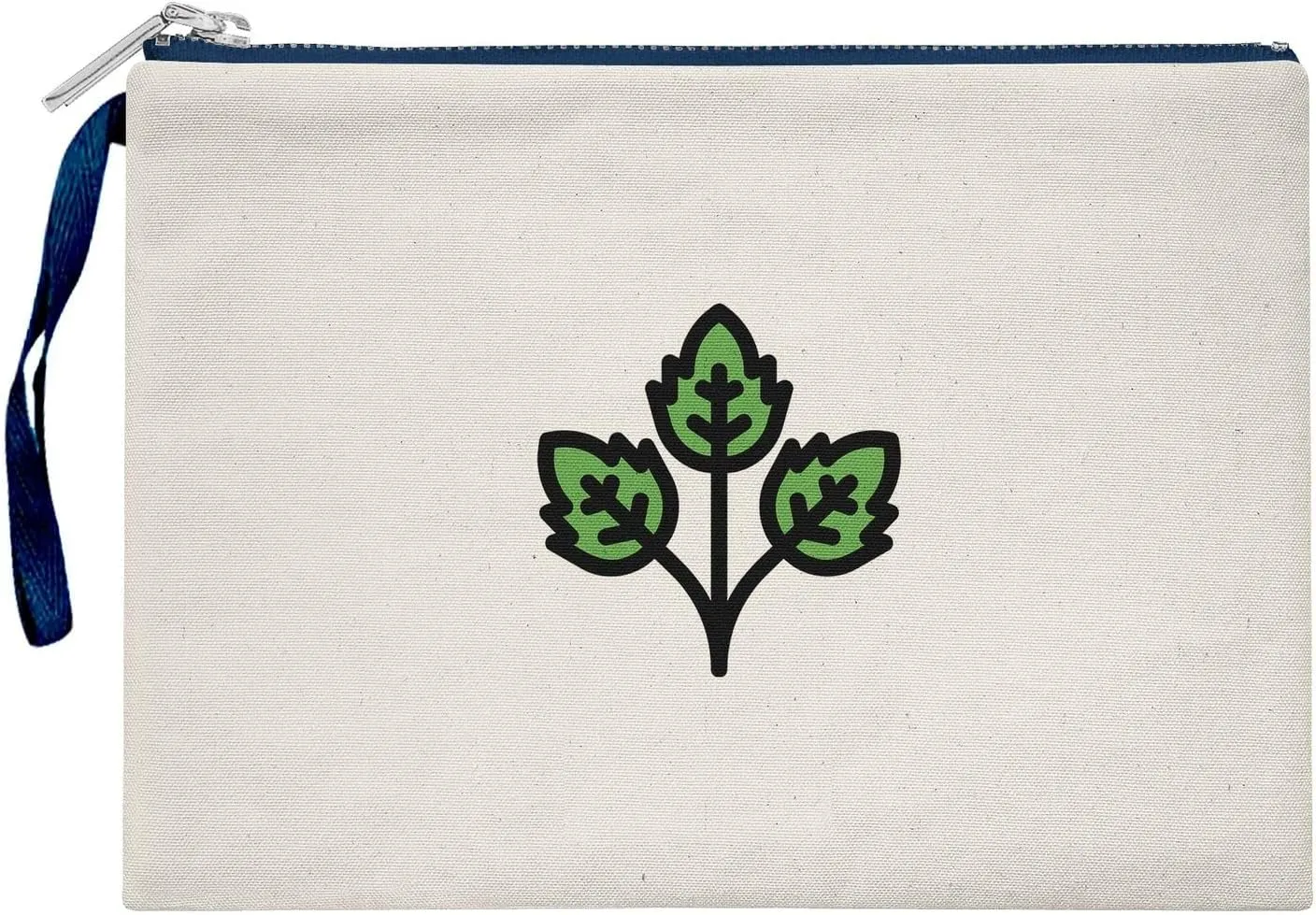 Bona Basics, Ladies Digital Printed Gabardine Clutches Everyday Fashion Beige Navy Blue Handle Zip Large