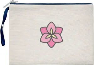 Bona Basics, Ladies Digital Printed Gabardine Clutches Everyday Fashion Beige Navy Blue Handle Zip Large