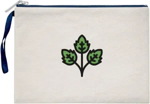 Bona Basics, Ladies Digital Printed Gabardine Clutches Everyday Fashion Beige Navy Blue Handle Zip Large