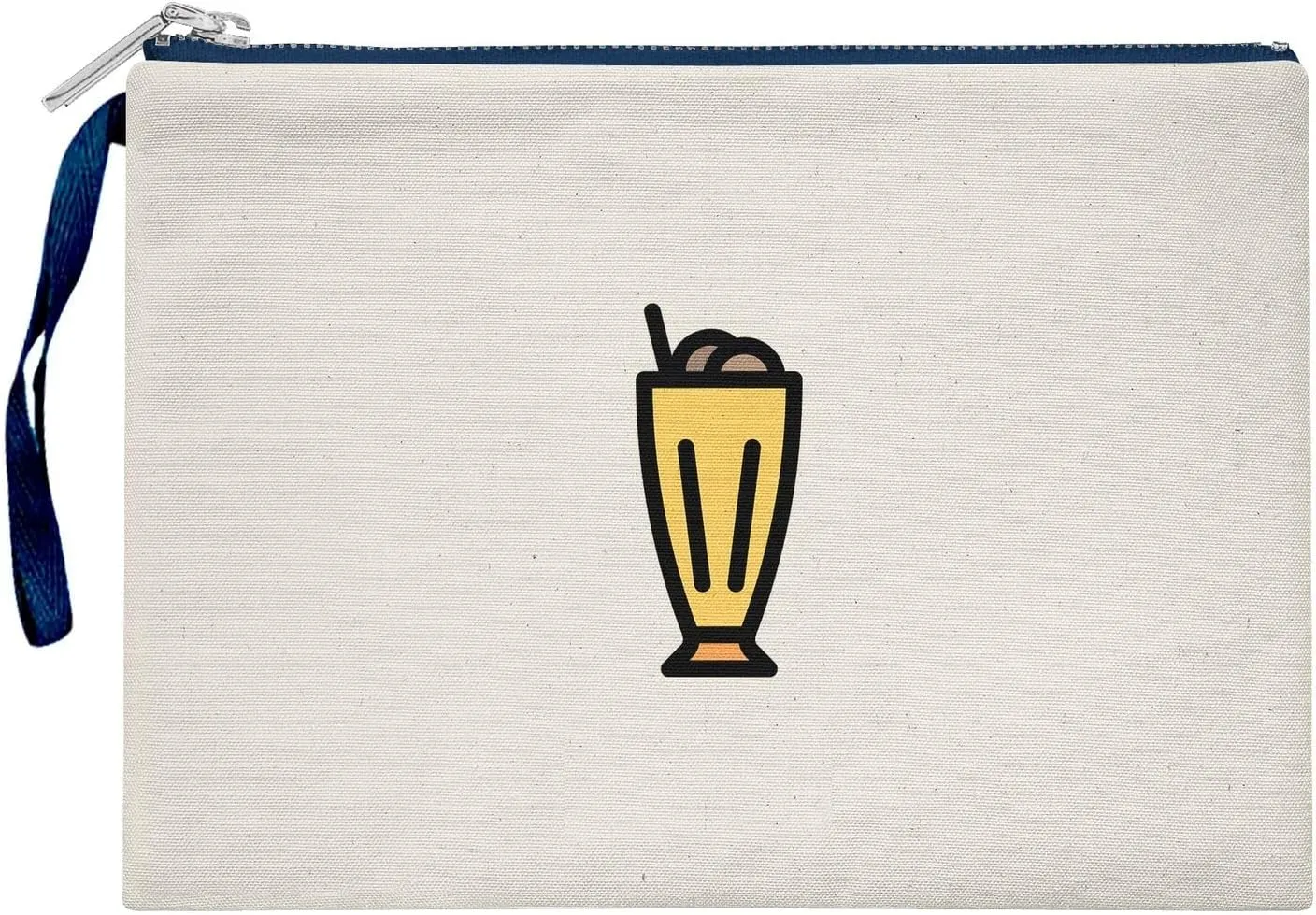 Bona Basics, Ladies Digital Printed Gabardine Clutches Everyday Fashion Beige Navy Blue Handle Zip Large