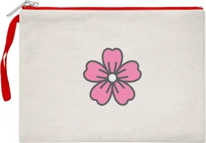 Bona Basics, Womens Digital Printed Gabardine Clutch Bags Everyday Fashion Beige Red Handle Zipper Medium