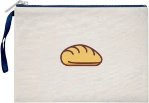 Bona Basics, Womens Digital Printed Gabardine Clutches Everyday Fashion Beige Navy Blue Handle Zip Small
