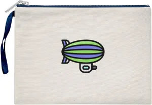 Bona Basics, Womens Digital Printed Gabardine Clutches Everyday Fashion Beige Navy Blue Handle Zipper Medium
