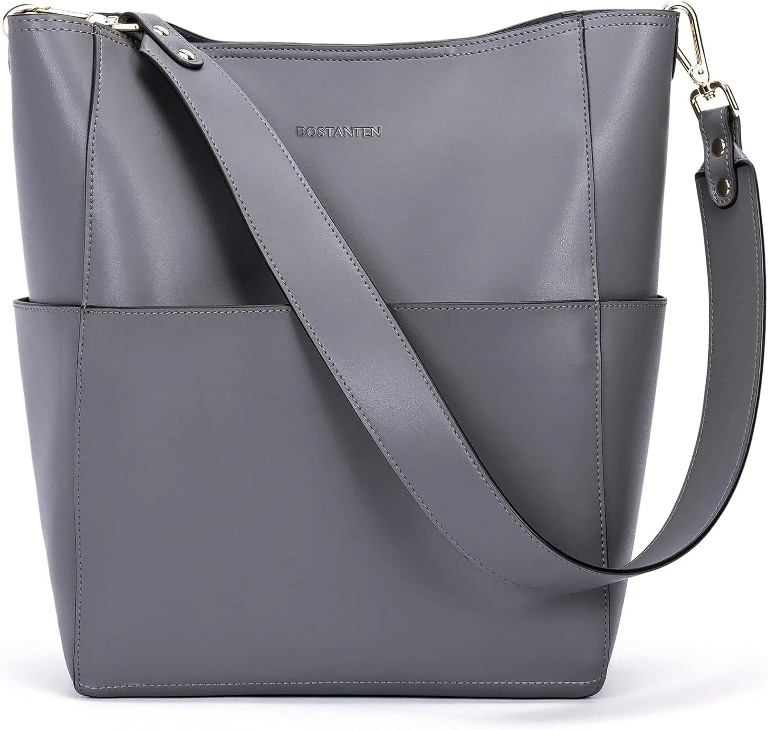 BOSTANTEN Women's Leather Designer Handbags Tote Purses Shoulder Bucket Bags