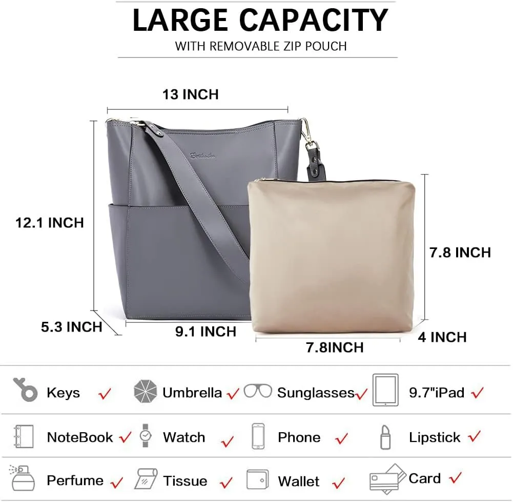 BOSTANTEN Women's Leather Designer Handbags Tote Purses Shoulder Bucket Bags