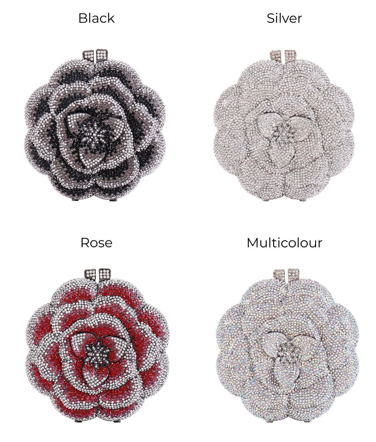 Bridal Wedding Clutch, Handcrafted Flower Clutch Bag Rhinestone Floral Party Bag, Floral Crystal Rhinestone Shoulder Bag, Luxury Evening Bag