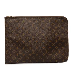 Brown Louis Vuitton Monogram Poche Documents Portfolio Business Bag