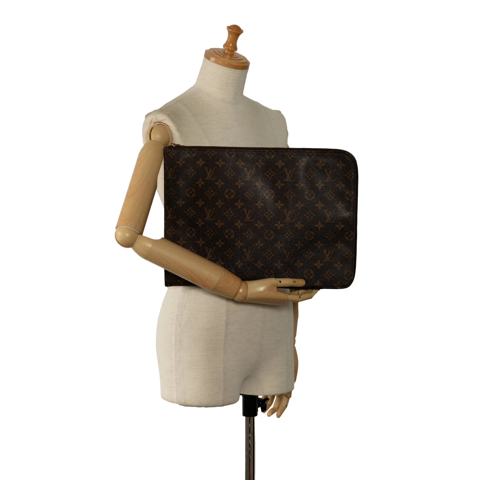 Brown Louis Vuitton Monogram Poche Documents Portfolio Business Bag