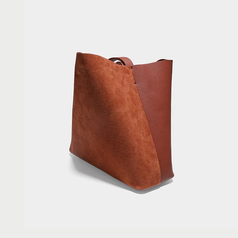 Brown Real Leather Womens Tote Bags Purse Handbags Cross Shoulder Bag Online